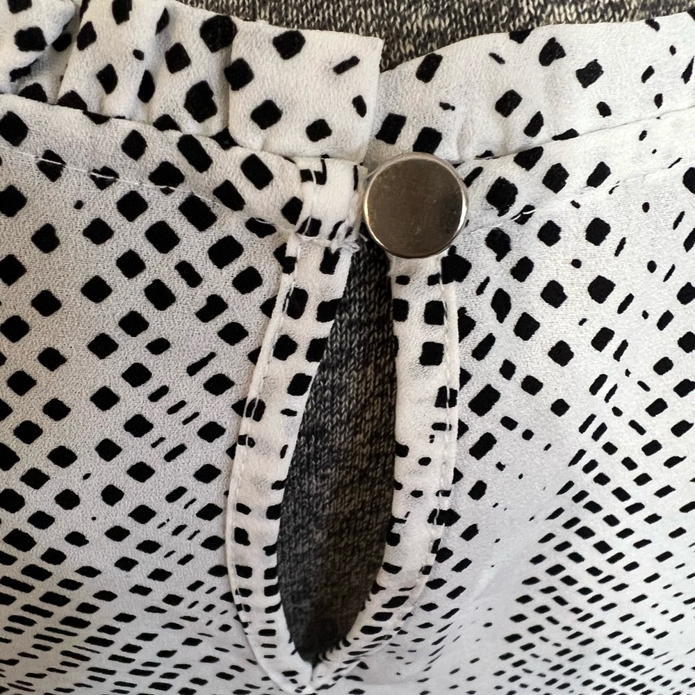 Apt. 9 White Blouse with Black Dot Print - Picture 9 of 16